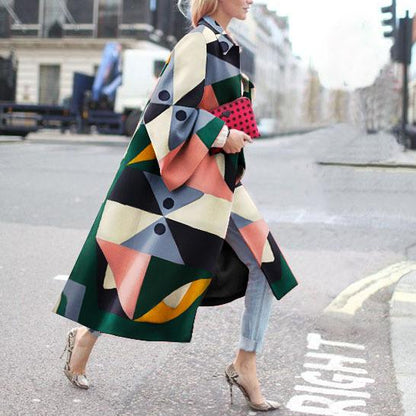 Fashion Women Colorful Long Overcoat-STYLEGOING