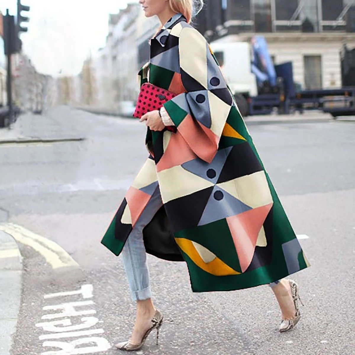 Fashion Women Colorful Long Overcoat-STYLEGOING