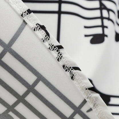 White Musical Not Print Sleeveless Vintage Dresses