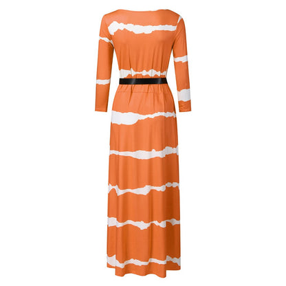 Long Sleeves V Neck Long Dresses-STYLEGOING