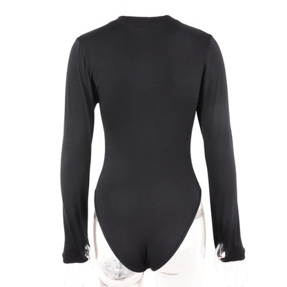 Sexy Long Sleeves Basic Women Romper Jumpsuits