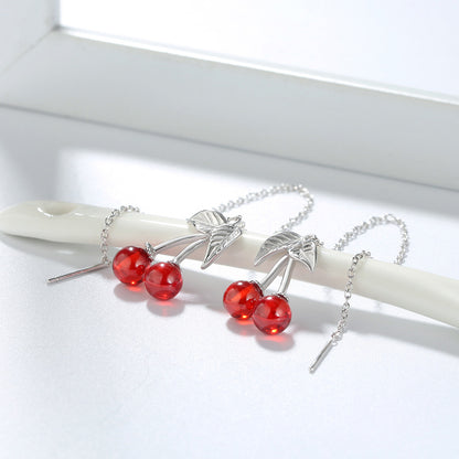 Fashion Sterling Sliver Garnet Earrings for Women