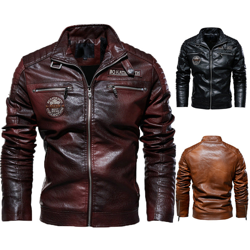 Motorcycle PU Winter Jacket Coat for Men