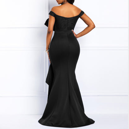 Sexy Off The Shoulder Lace Jewelry Bodycon Party Dresses-STYLEGOING