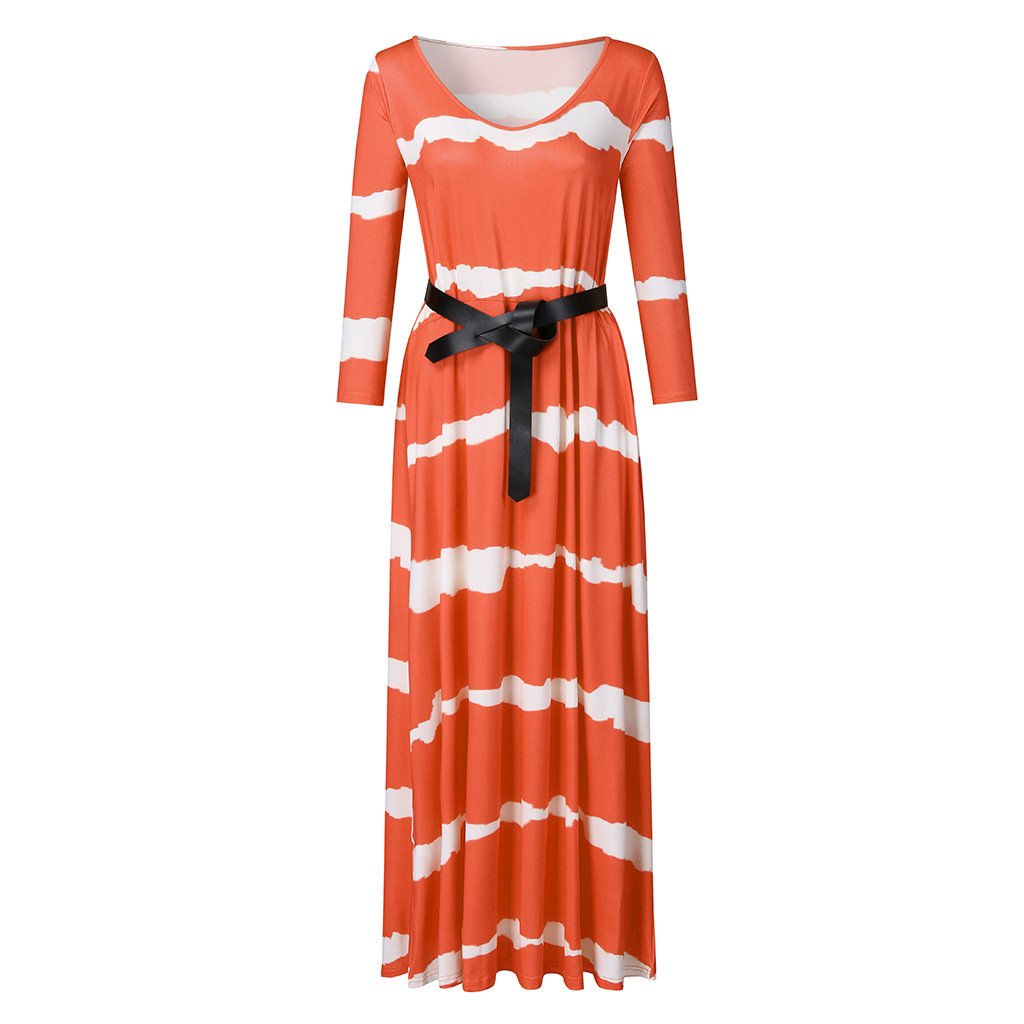 Long Sleeves V Neck Long Dresses-STYLEGOING