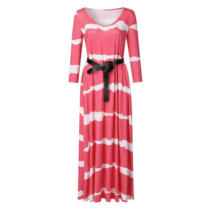 Long Sleeves V Neck Long Dresses-STYLEGOING
