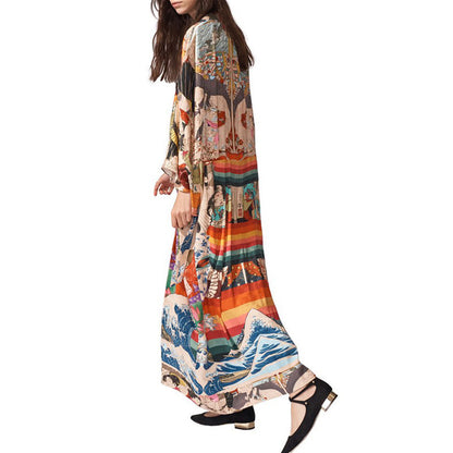 Floral Print Fast Drying Kimono Cover Ups for Beach