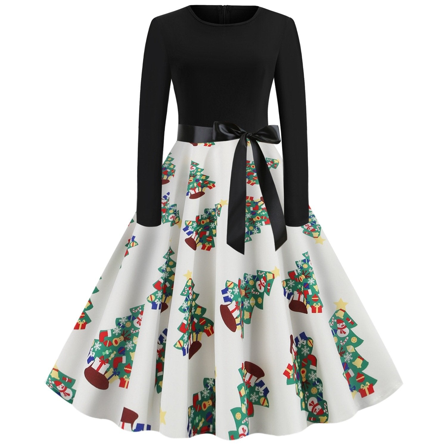 Merry Christmas Women Long Sleeves Winter Dresses-STYLEGOING