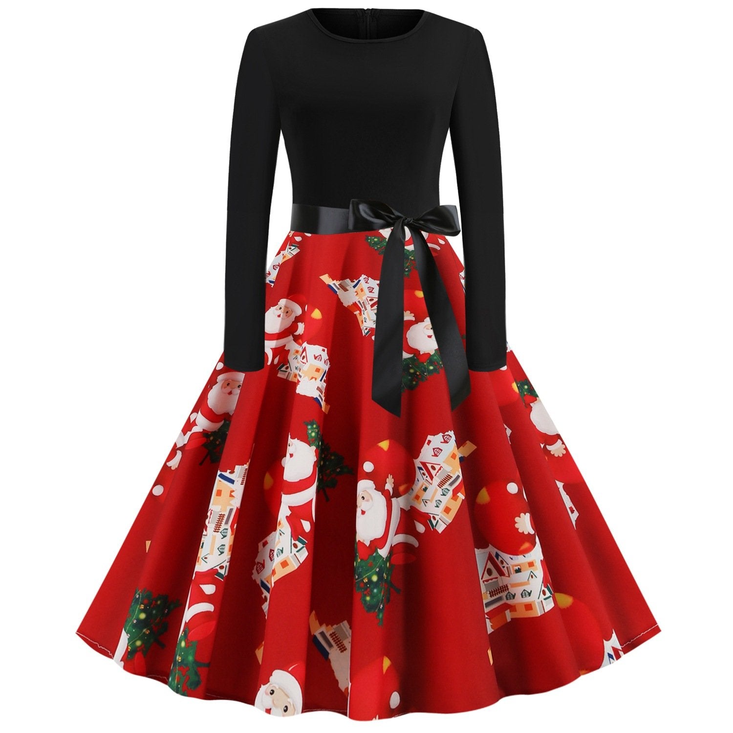 Merry Christmas Women Long Sleeves Winter Dresses-STYLEGOING