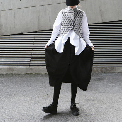 Designed Vintage Stand Collar Women Vest