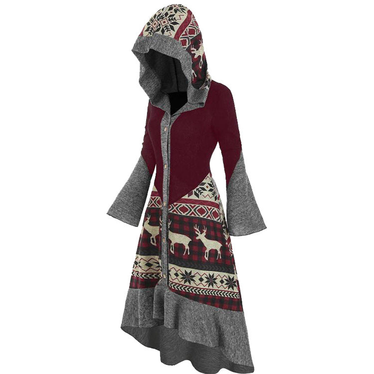 Vintage Christmas Long Sleeves Shirt Dresses