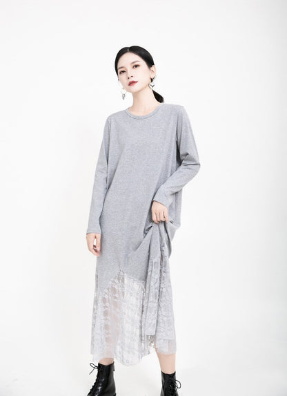 Women Angel Wings Lace Long Dresses