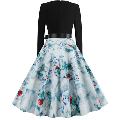 Merry Christmas Women Long Sleeves Winter Dresses-STYLEGOING