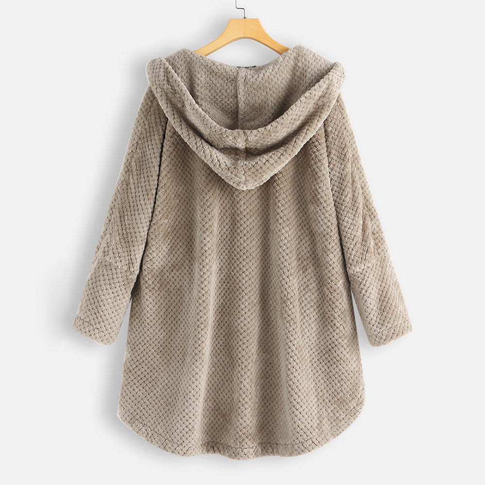 Casual Women Velvet Puls Sizes Hoodies Overcoat
