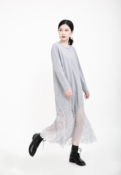 Women Angel Wings Lace Long Dresses