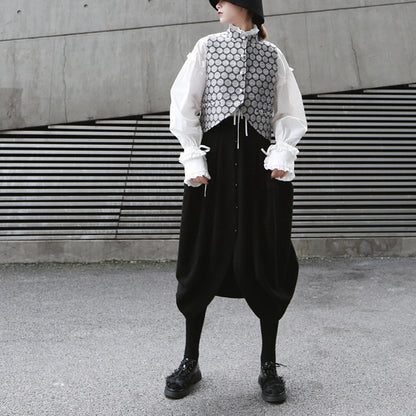 Designed Vintage Stand Collar Women Vest