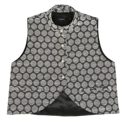 Designed Vintage Stand Collar Women Vest