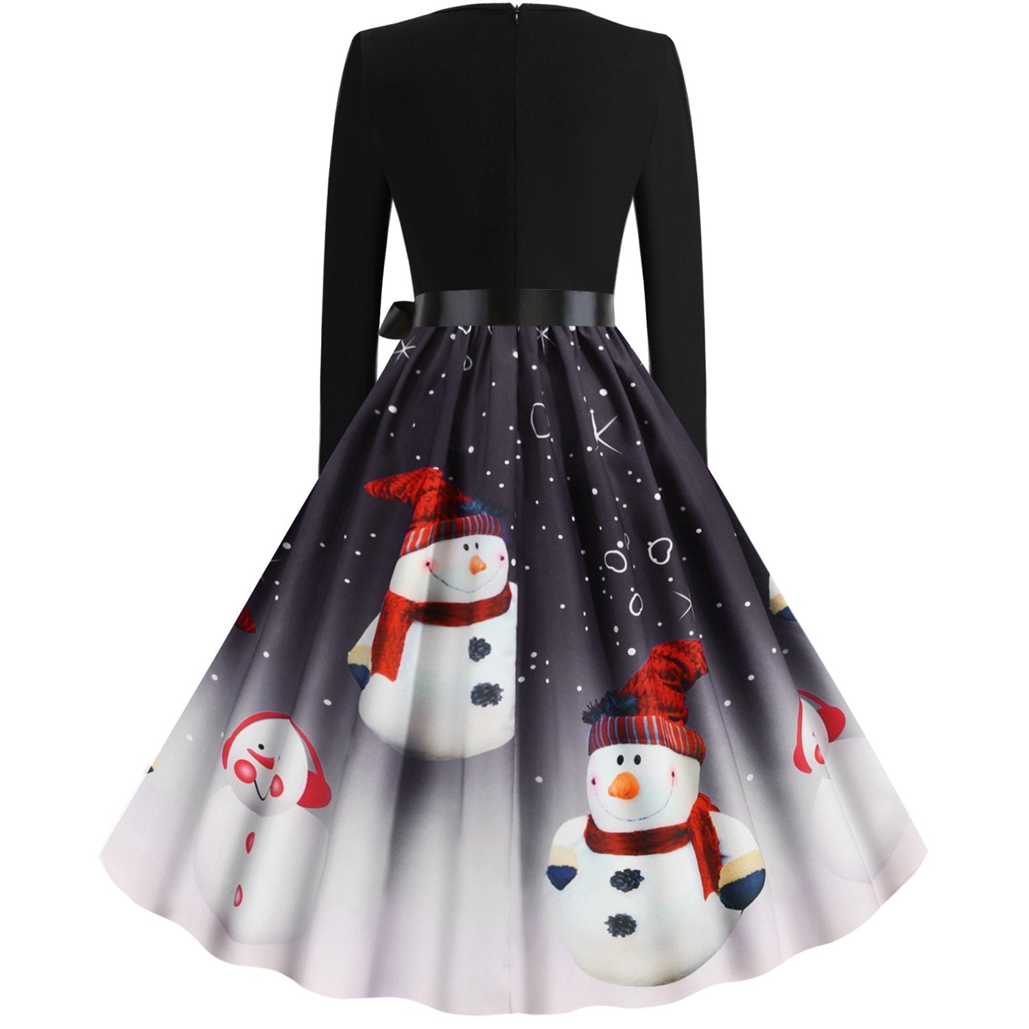 Christmas Vintage Round Neck Women Dresses-STYLEGOING