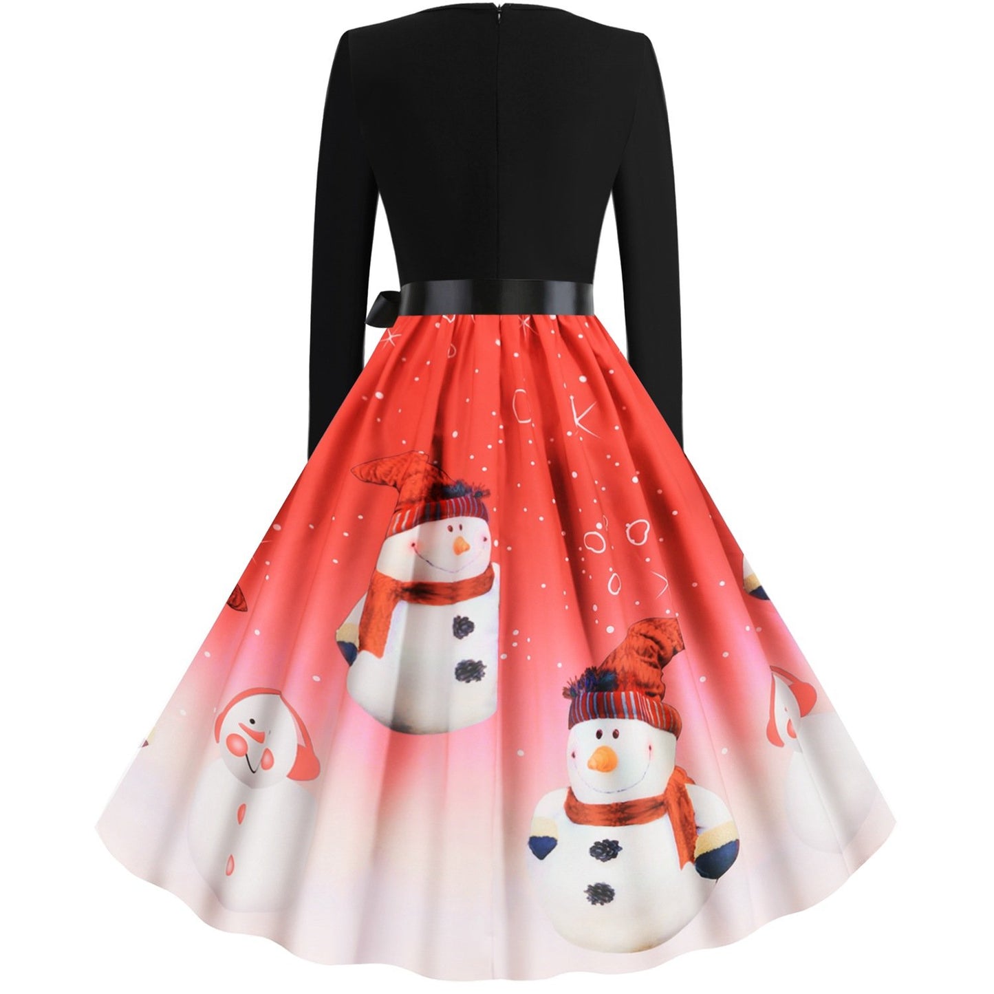 Christmas Vintage Round Neck Women Dresses-STYLEGOING