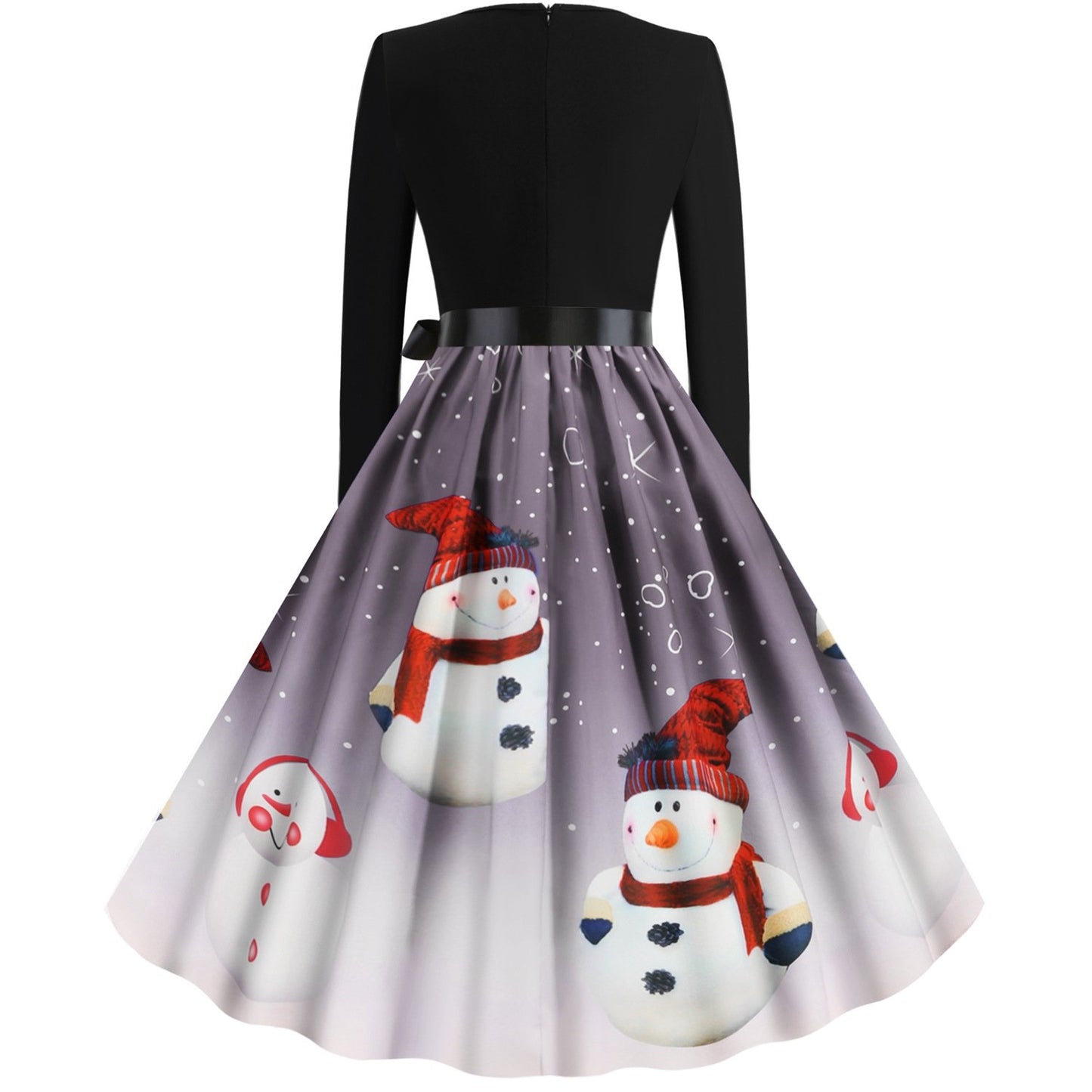 Christmas Vintage Round Neck Women Dresses-STYLEGOING