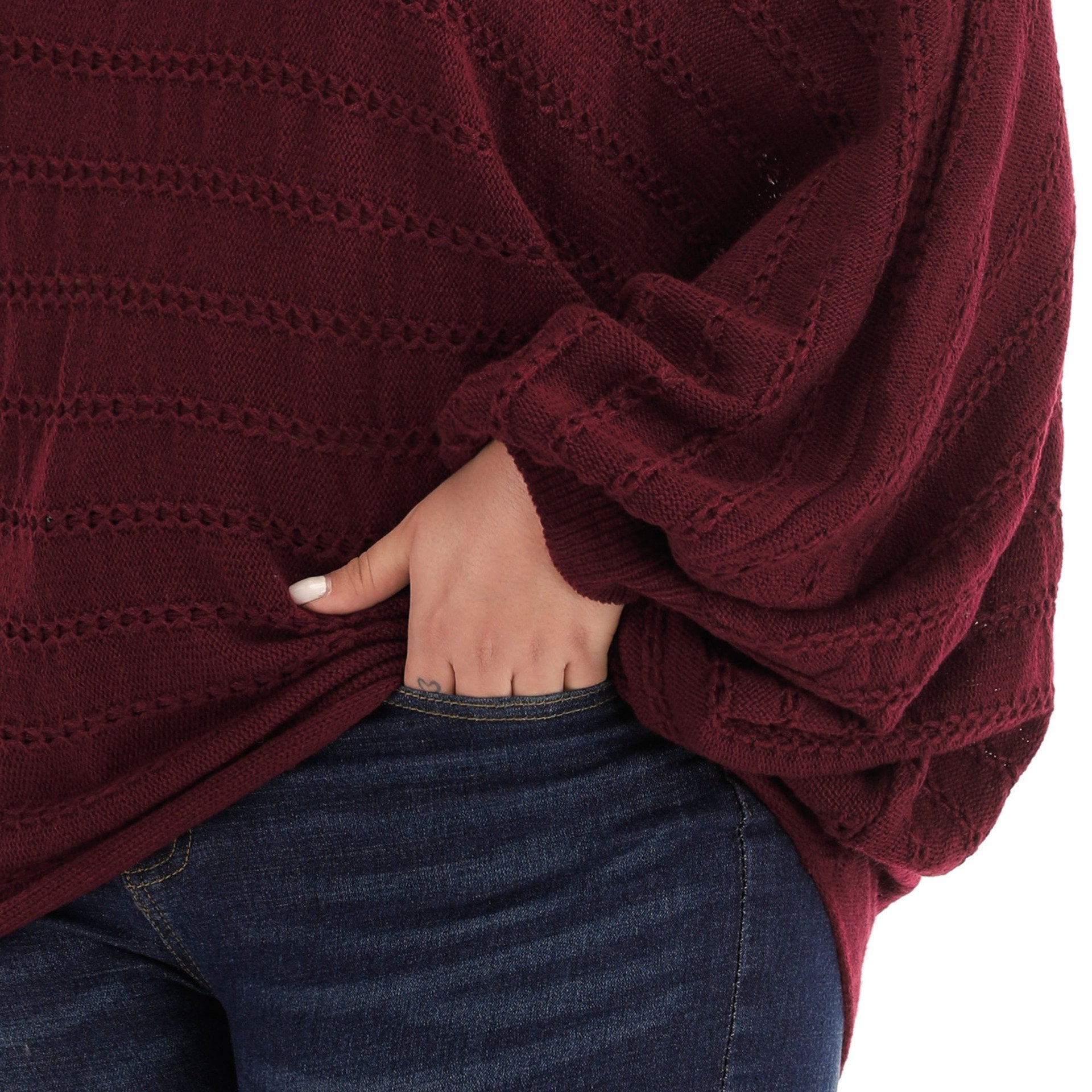 Women One Shoulder Plus Size Sweaters-STYLEGOING