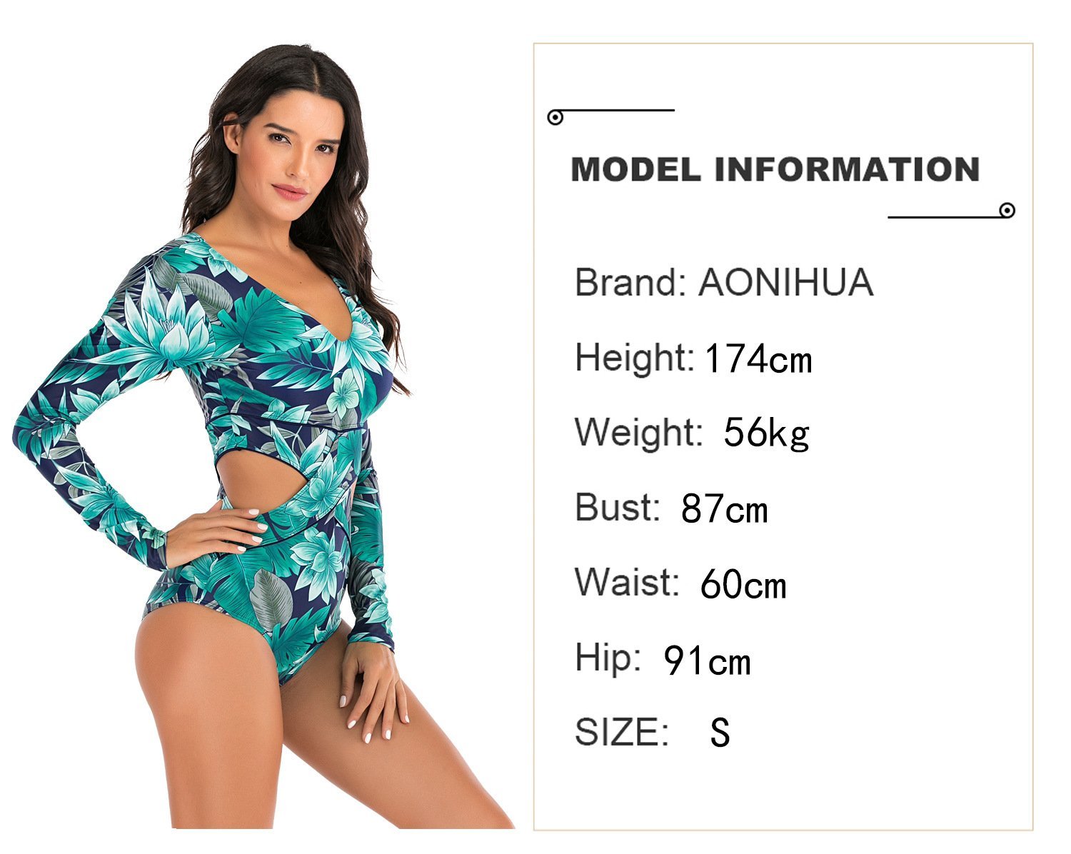 Long Sleeve One Piece Surfing Swimwear-STYLEGOING