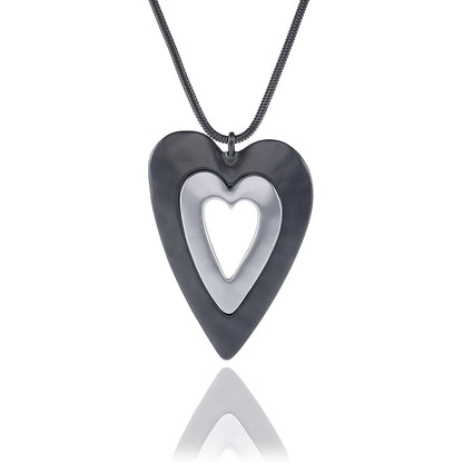 Fashion Heart Design Women Long Sweater Chains