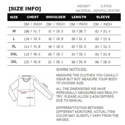 Merry Christmas Santa Claus 3D Print Men's  Long Sleeves Shirts