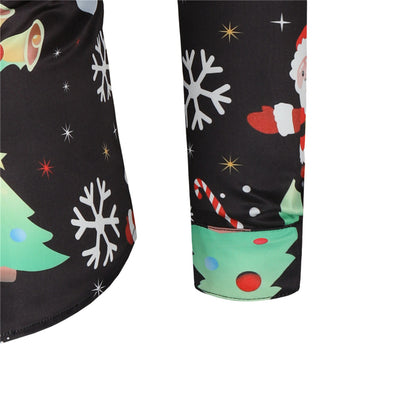 Merry Christmas Santa Claus 3D Print Men's  Long Sleeves Shirts