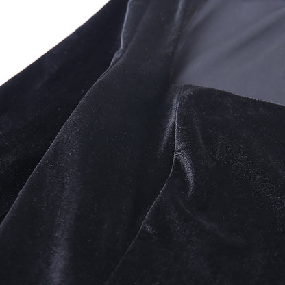 Vintage Black Split Front Mini Dresses