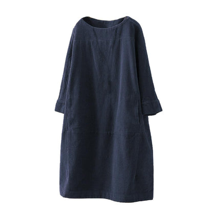 Women Casual Corduroy Fall Dresses