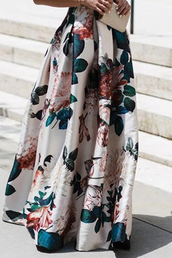 Sexy Floral Print Sleeveless Summer Women Long Dresses