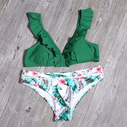 Sexy Women Ruffled Two Pieces Swimsuits
