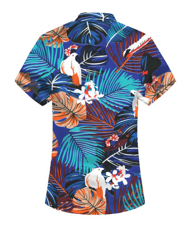 Leaf Print Summer Men's Short Sleeves T Shirts