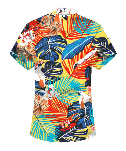 Leaf Print Summer Men's Short Sleeves T Shirts