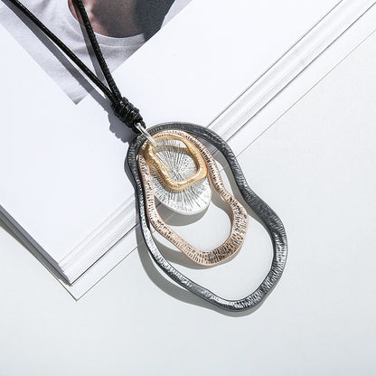 Fashion Geometry Design Women Sweater Long Chains