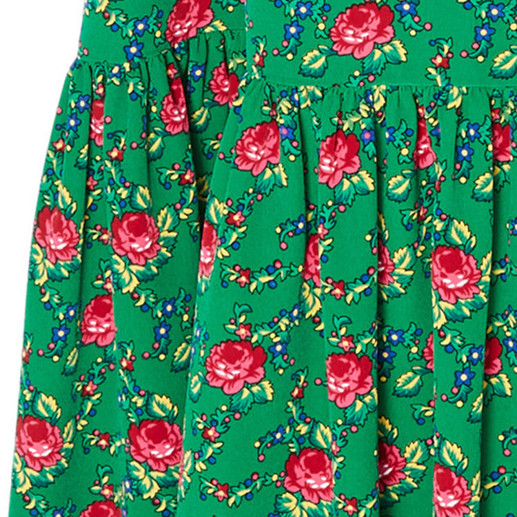 Green Puff Sleeves Long Sleeves Women Dresses