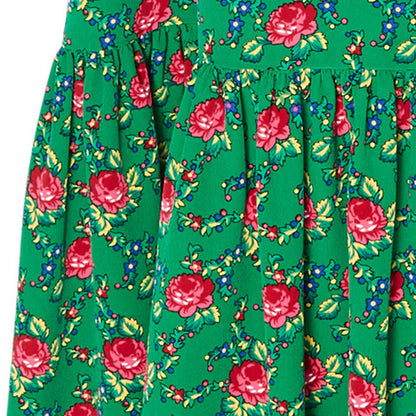Green Puff Sleeves Long Sleeves Women Dresses