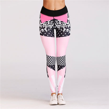 Pink Leopard Print Yoga Leggings for Women