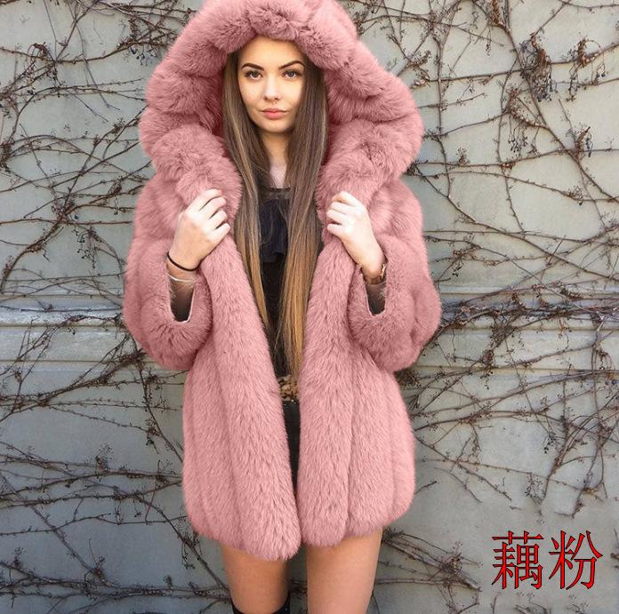 Women's Fox Fur Winter Plus Size Overcoat-STYLEGOING