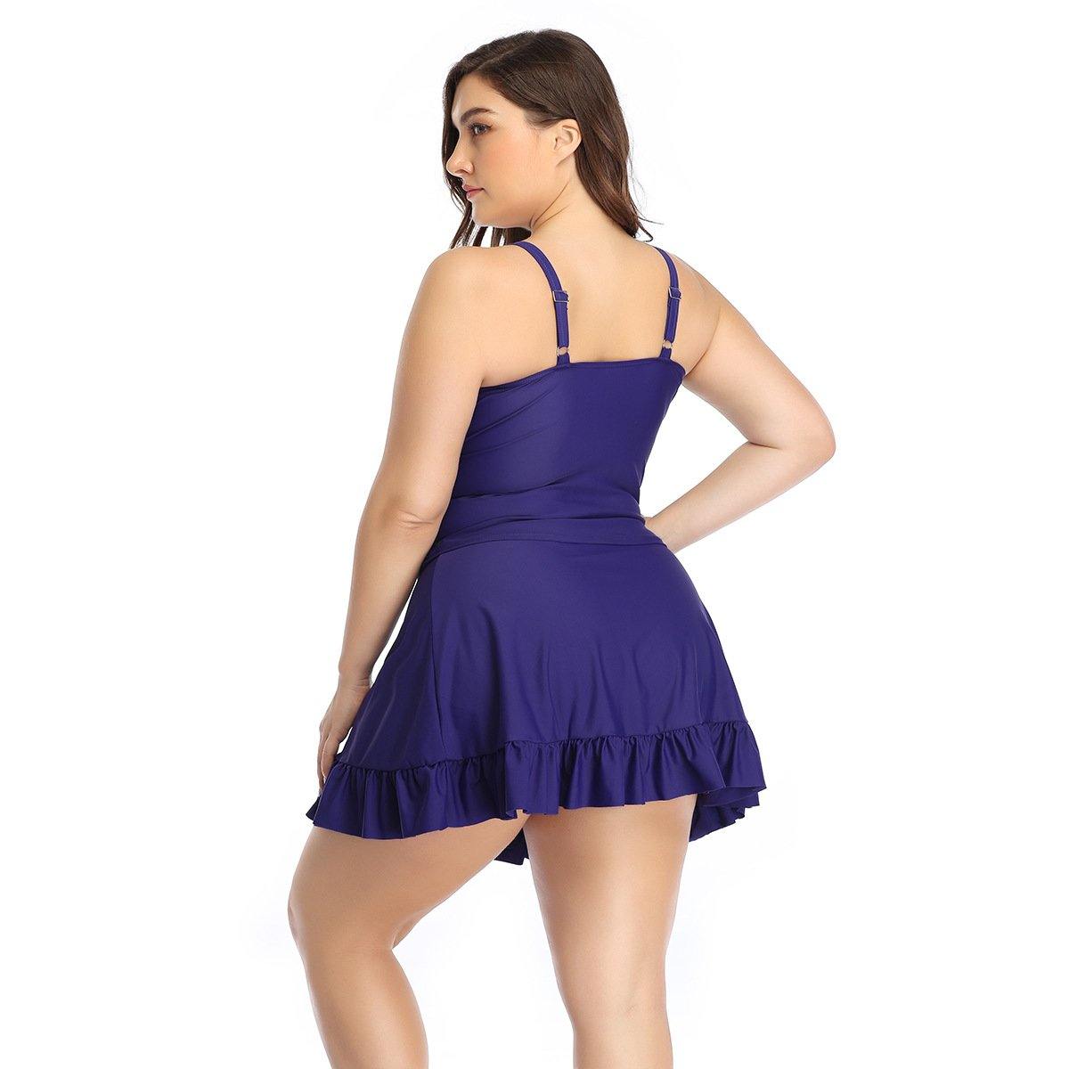 Women Plus Size Spaghetti Straps Swimwer-STYLEGOING