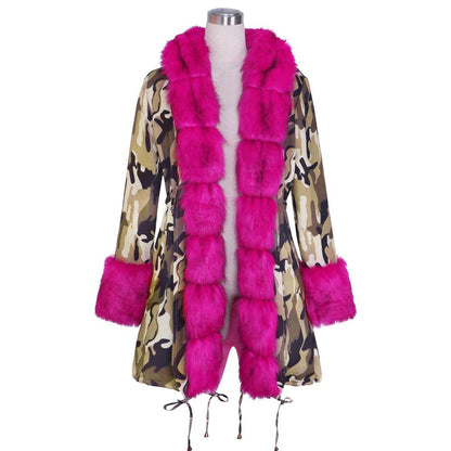 Winter Fleece Lined Fur Collar Overcoat-STYLEGOING