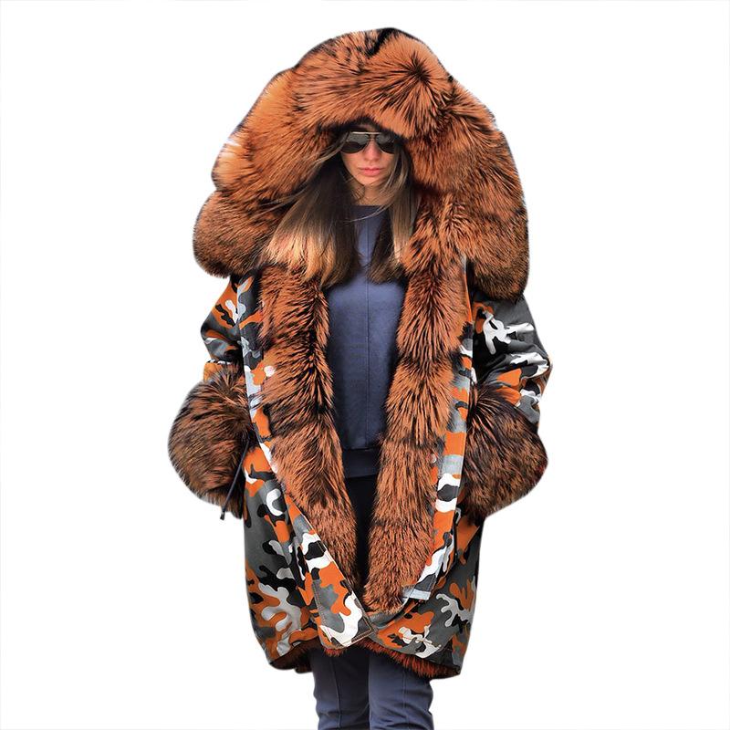 Winter Fleece Lined Fur Collar Overcoat-STYLEGOING