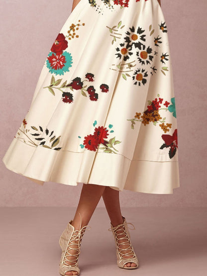Lovely Floral Print Summer Women Midi Dresses