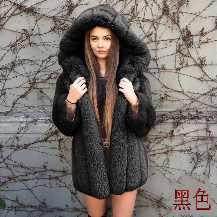 Women's Fox Fur Winter Plus Size Overcoat-STYLEGOING