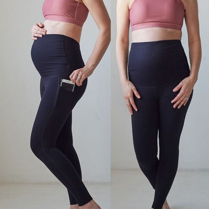 Black Pregnant Women Yoga Leggings