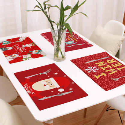 Christmas Linen Traycloth 4pcs/Set