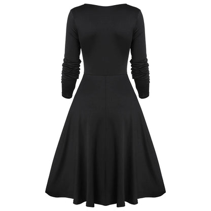 Vintage Middle Age Lace Long Sleeves Dresses for Women