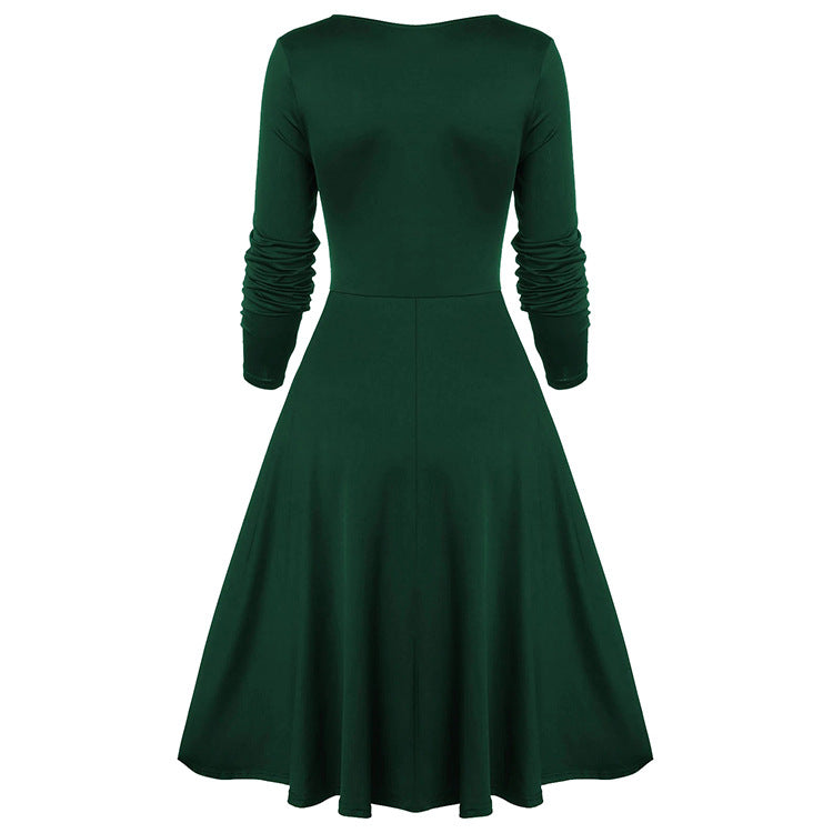 Vintage Middle Age Lace Long Sleeves Dresses for Women