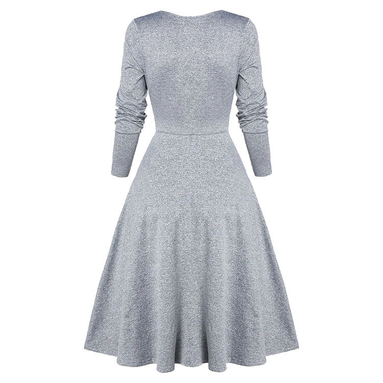 Vintage Middle Age Lace Long Sleeves Dresses for Women